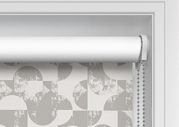 Circular Relief Print, Pebble Grey - Twist&Fit Roller Blind - Image 11